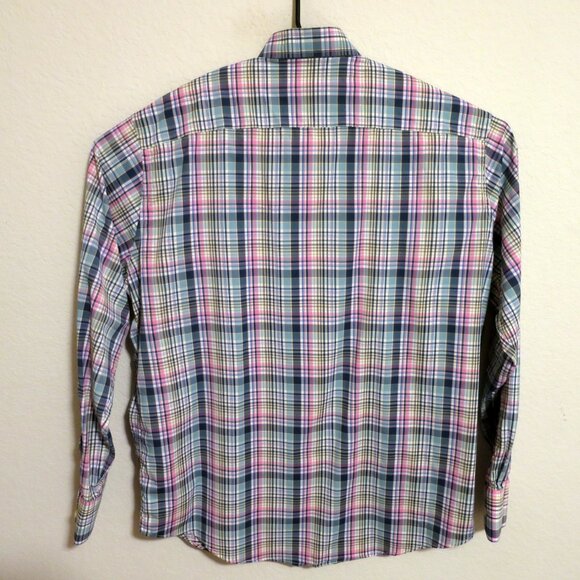 Peter Millar Shirt Mens XL Summer Comfort Long Sleeve Button Blue Pink Striped - Picture 5 of 6